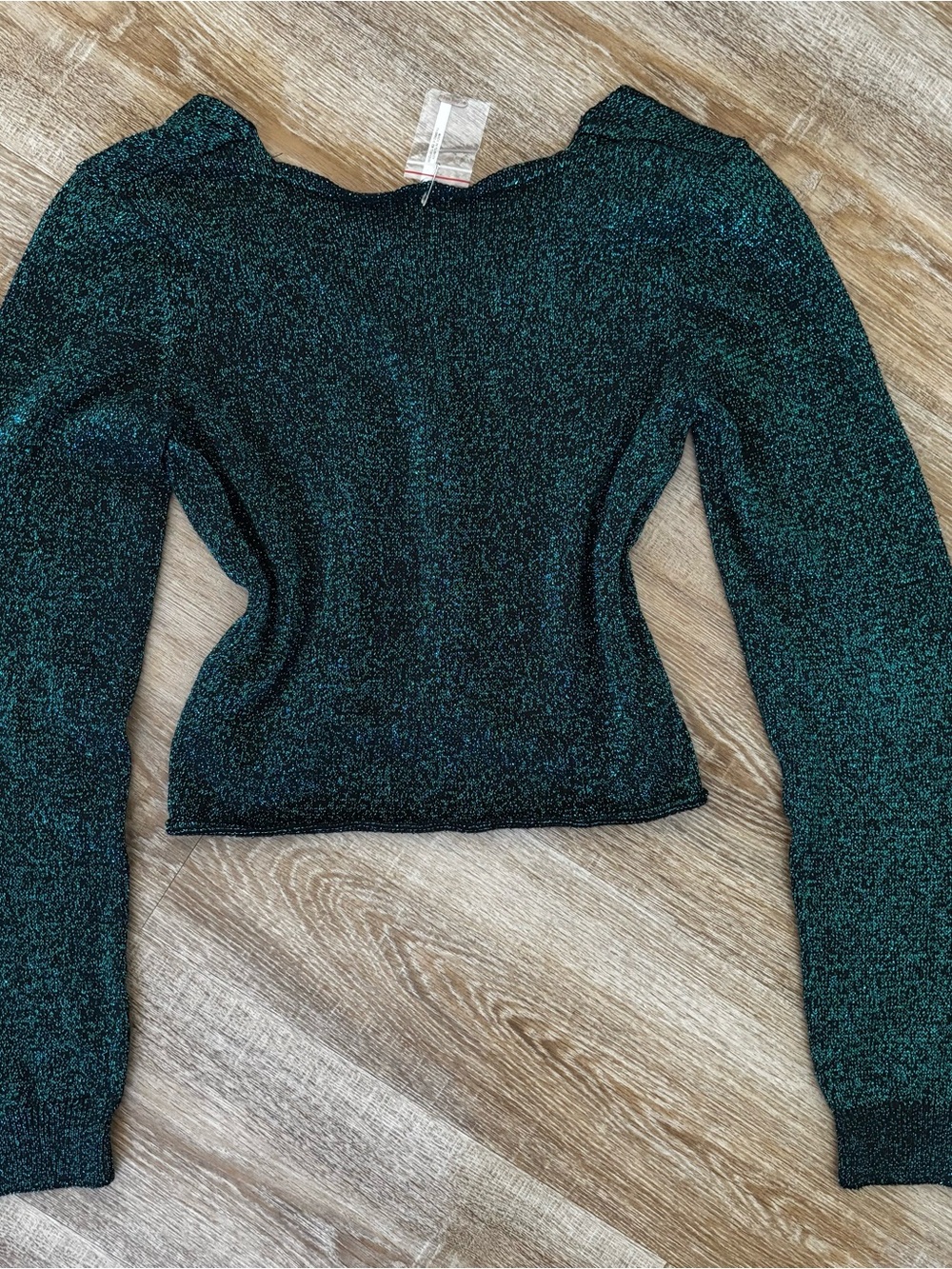 Free People Green Metallic Knit Cardigan - Picture 4 of 4